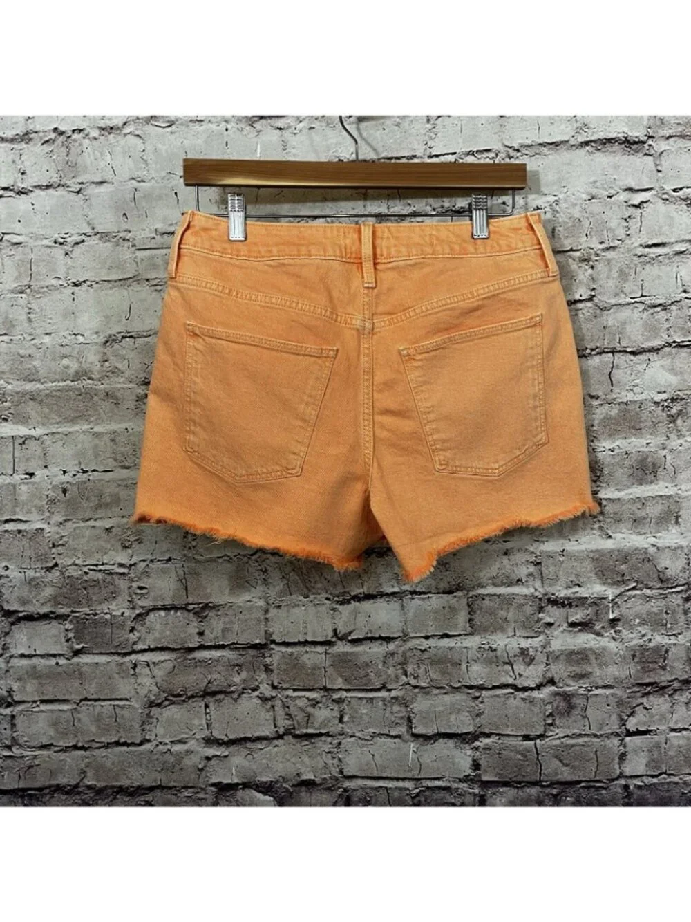 Universal Thread Orange Mini Raw Hem Denim Shorts